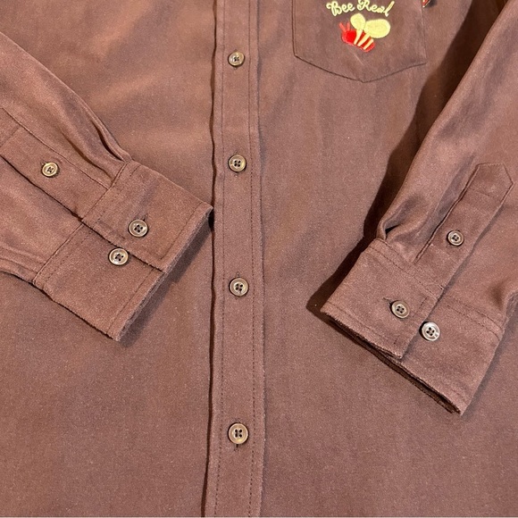 Vintage Disney Winnie the Pooh Piglet Bee Real Button Down Shirt Maroon Medium - Picture 6 of 16
